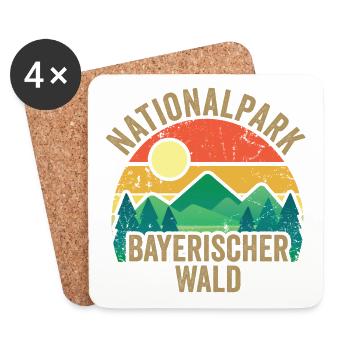Nationalpark Bayerischer Wald - Untersetzer (4er-Set) - Weiß - Vorne