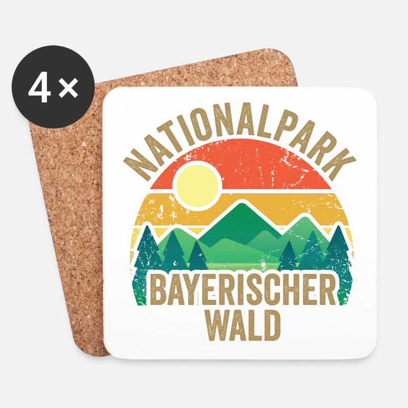 Nationalpark Bayerischer Wald - Untersetzer (4er-Set) - Weiß