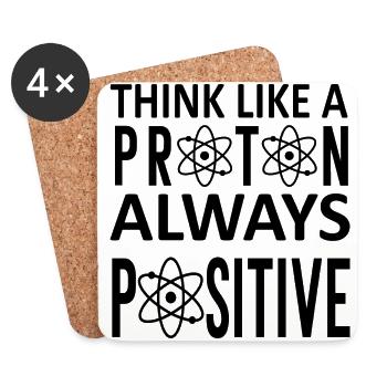 Think Like A Proton Always Positif - Dessous de verre (lot de 4) - blanc - Devant