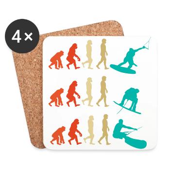 Wakeboarding evolution gift - Coasters (set of 4) - white - Front