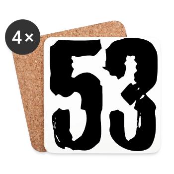 Maillot à 53 numéros - Dessous de verre (lot de 4) - blanc - Devant