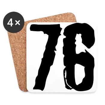 76 Zahl Trikot - Untersetzer (4er-Set) - Weiß - Vorne