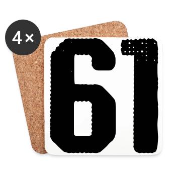 61 number jersey - Coasters (set of 4) - white - Front