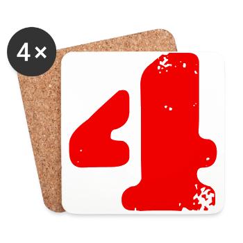 4 Number symbol - Coasters (set of 4) - white - Front