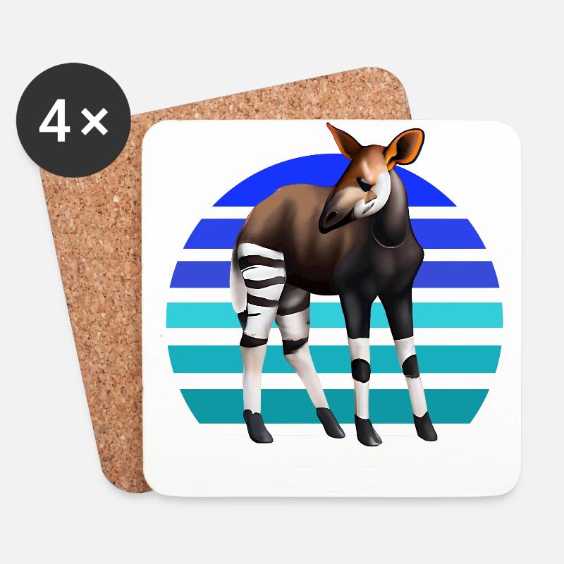 Süßes Okapi - Untersetzer (4er-Set) - Weiß