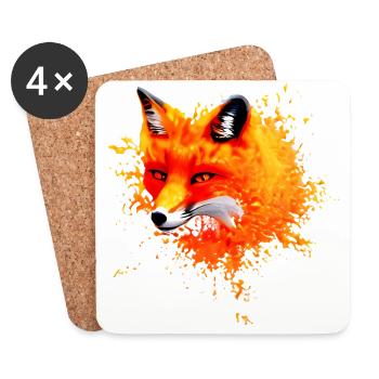 Wild Creativity Fox - Coasters (set of 4) - white - Front