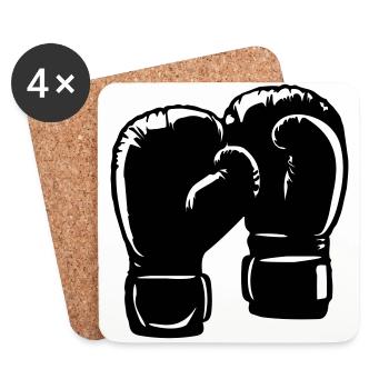Gants de boxe Symbole Sports de boxe - Dessous de verre (lot de 4) - blanc - Devant