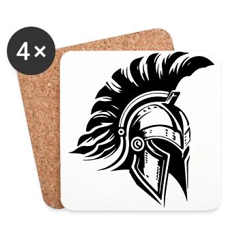 Gladiator Spartaner Helm Sparta - Untersetzer (4er-Set) - Weiß - Vorne