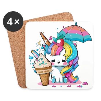 Unicorn Fairy Dust - Let yourself be enchanted - Coasters (set of 4) - white - Front