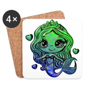Douce Sirène 1 - Dessous de verre (lot de 4) - blanc - Devant