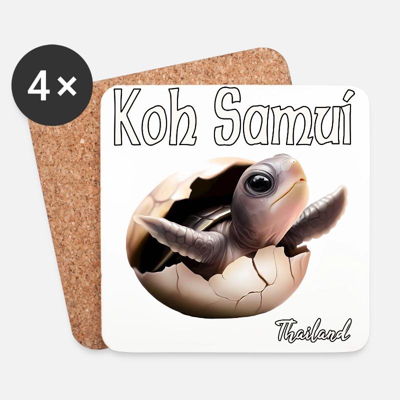 Koh Samui, Thailand - Untersetzer (4er-Set) - Weiß