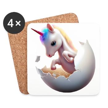 Unicorn from the egg - Coasters (set of 4) - white - Front