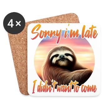 Grim sloth - Coasters (set of 4) - white - Front