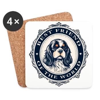 Meilleur ami du monde Cavalier - Dessous de verre (lot de 4) - blanc - Devant