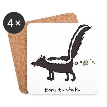born to stink - Coasters (set of 4) - white - Front