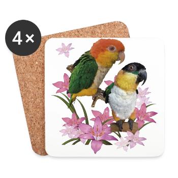The orange-headed caique - Coasters (set of 4) - white - Front