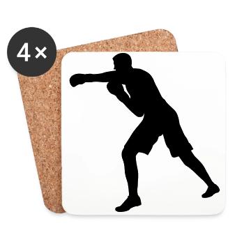 Boxer Schatten - Untersetzer (4er-Set) - Weiß - Vorne