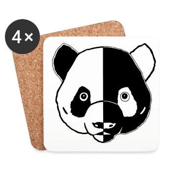 Yin and yang panda - Coasters (set of 4) - white - Front