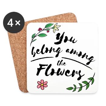 Flowers - Untersetzer (4er-Set) - Weiß - Vorne