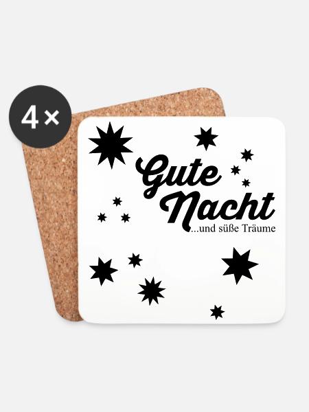 Gute Nacht Pfade - Untersetzer (4er-Set) - Weiß