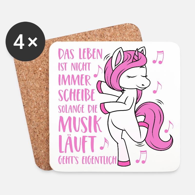 Einhorn Spruch Das Leben ist nicht immer Scheisse - Untersetzer (4er-Set) - Weiß