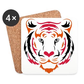 Tiger Love - Coasters (set of 4) - white - Front