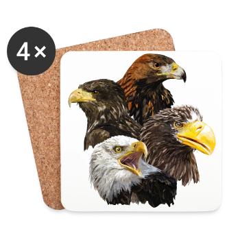 Pigargos et Eagle - Dessous de verre (lot de 4) - blanc - Devant