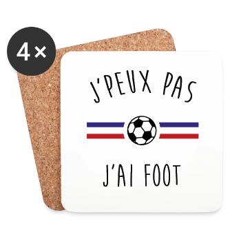 J'peux pas j'ai foot - Dessous de verre (lot de 4) - blanc - Devant