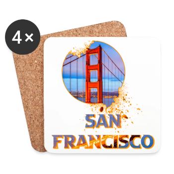 San Francisco Amérique USA Golden Gate Bridge - Dessous de verre (lot de 4) - blanc - Devant