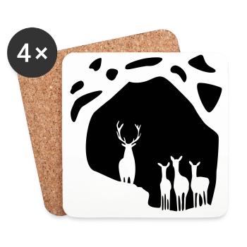 Promenade en forêt - Dessous de verre (lot de 4) - blanc - Devant