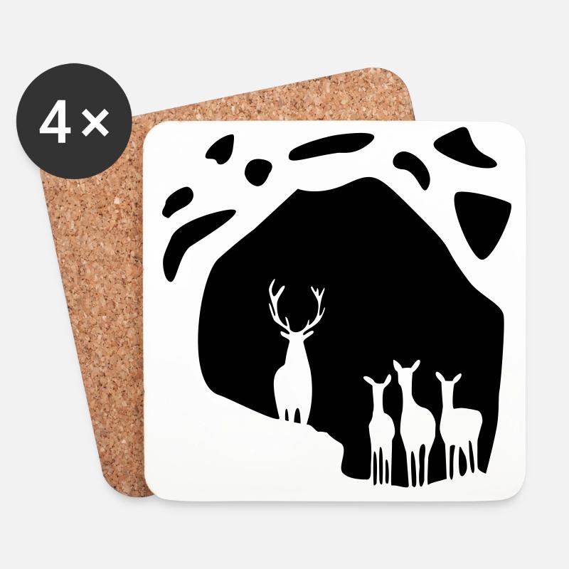 Spaziergang im Wald - Untersetzer (4er-Set) - Weiß