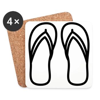 Flip-flops icon - Coasters (set of 4) - white - Front