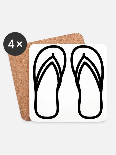 Badelatschen icon - Untersetzer (4er-Set) - Weiß