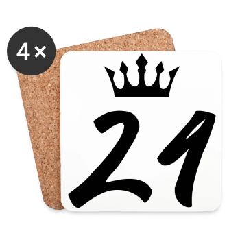 24 Zahl Krone - Untersetzer (4er-Set) - Weiß - Vorne