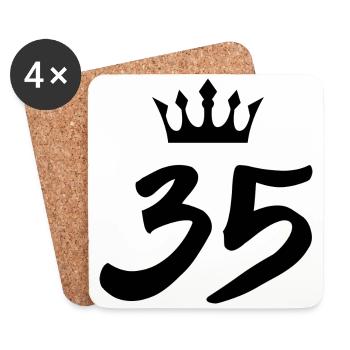 35 Number crown - Coasters (set of 4) - white - Front