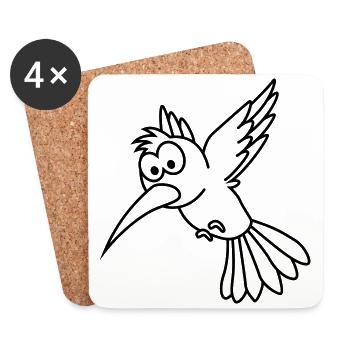 Colibri Comic Animal - Dessous de verre (lot de 4) - blanc - Devant