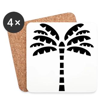Symbole de palme - Dessous de verre (lot de 4) - blanc - Devant