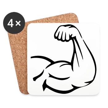 Arm muscles biceps - Coasters (set of 4) - white - Front