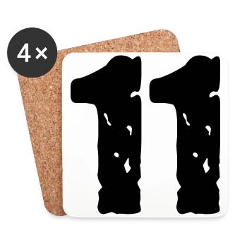 11 Zahl Trikot - Untersetzer (4er-Set) - Weiß - Vorne