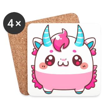 Süßes kleines Vampir Einhorn Monster Comic Style - Untersetzer (4er-Set) - Weiß - Vorne