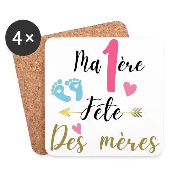 Ma première fête des mères - Dessous de verre (lot de 4) - blanc - Devant
