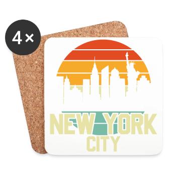 New York City America USA - Coasters (set of 4) - white - Front