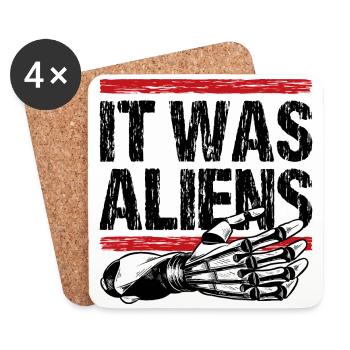 It was aliens - Untersetzer (4er-Set) - Weiß - Vorne