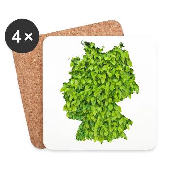 Deutschland Natur Karte - Untersetzer (4er-Set) - Weiß - Vorne