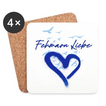 Fehmarn,möwen,anker,vogelschwarm - Untersetzer (4er-Set) - Weiß - Vorne