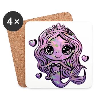 Douce Sirène 2 - Dessous de verre (lot de 4) - blanc - Devant