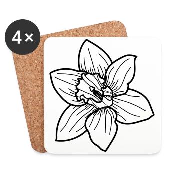 simple Wildblume - Untersetzer (4er-Set) - Weiß - Vorne
