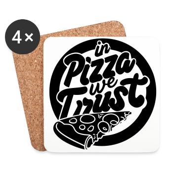 In Pizza We Trust - Untersetzer (4er-Set) - Weiß - Vorne