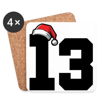 13 Numéro Noël - Dessous de verre (lot de 4) - blanc - Devant