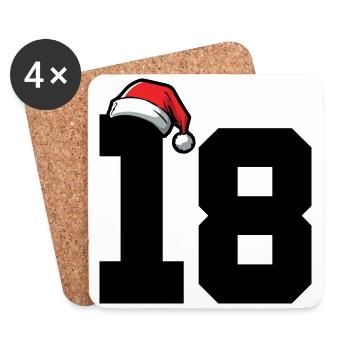18 Zahl Weihnachten - Untersetzer (4er-Set) - Weiß - Vorne